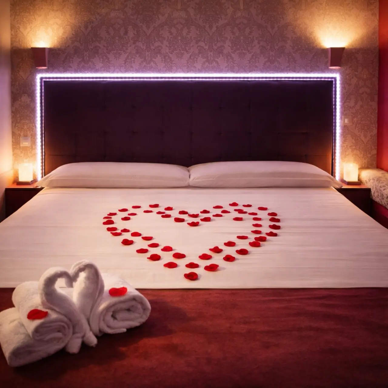 Suite romántica con iluminación LED en Madrid